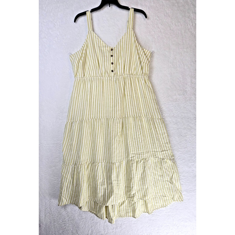 Babydoll‎ Sleeveless Linen Prairie Tiered Tank Maxi Sun Dress XXL Romantic Fairy